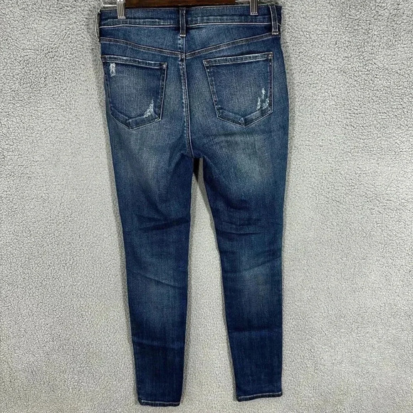 J. Brand Skinny Jeans Womens 29 Blue Dark Wash High Rise Stretch Distressed Boho - Picture 6 of 9